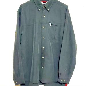 THE NORTH FACE LONG SLEEVE BUTTON UP SHIRT. MENS Sz:M OLIVE GREEN COLOR